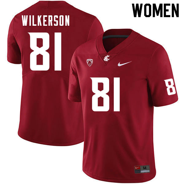 Women #81 Jay Wilkerson Washington Cougars College Football Jerseys Sale-Crimson